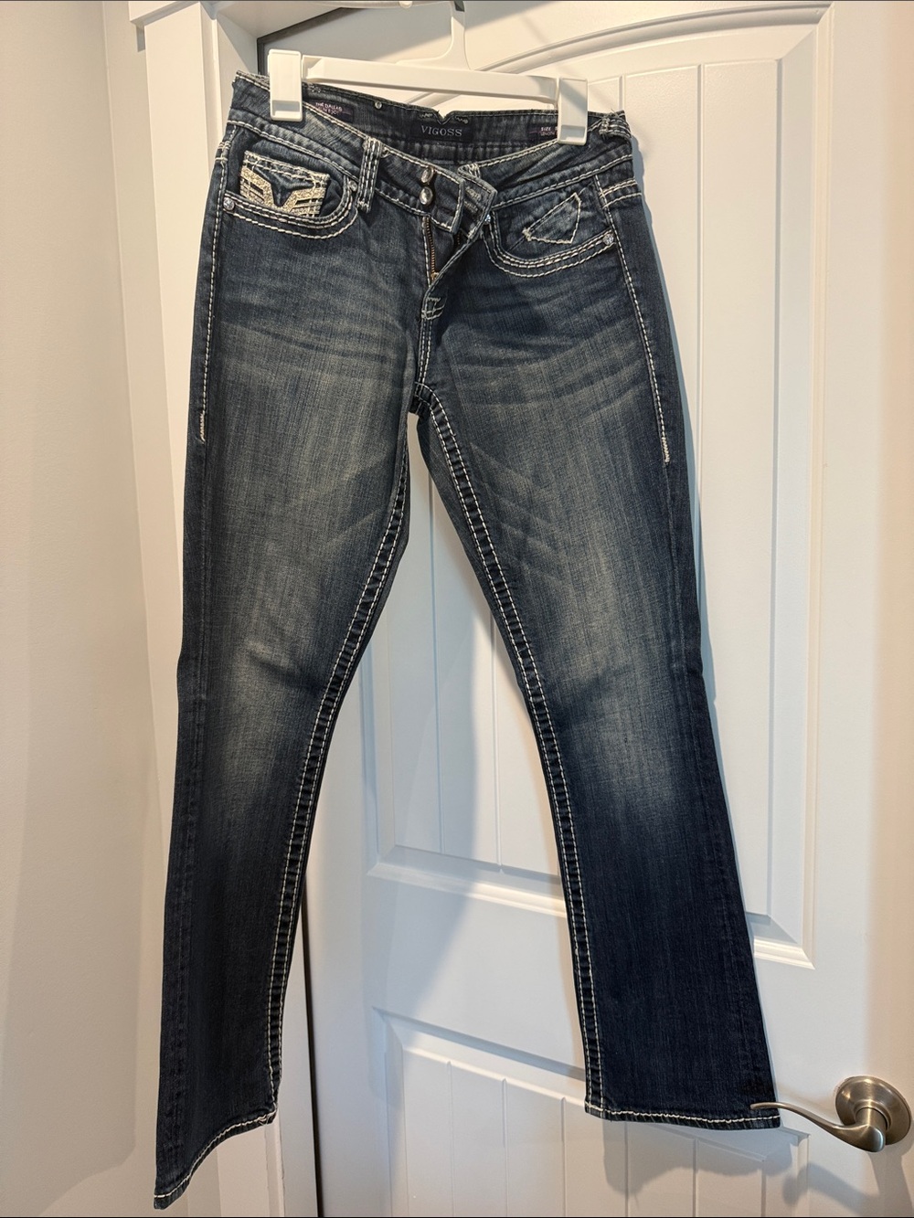 Vigoss Women's Dark Indigo Bootcut Jeans with Contrast Stitching